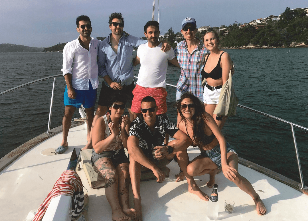 Drive On team on boat